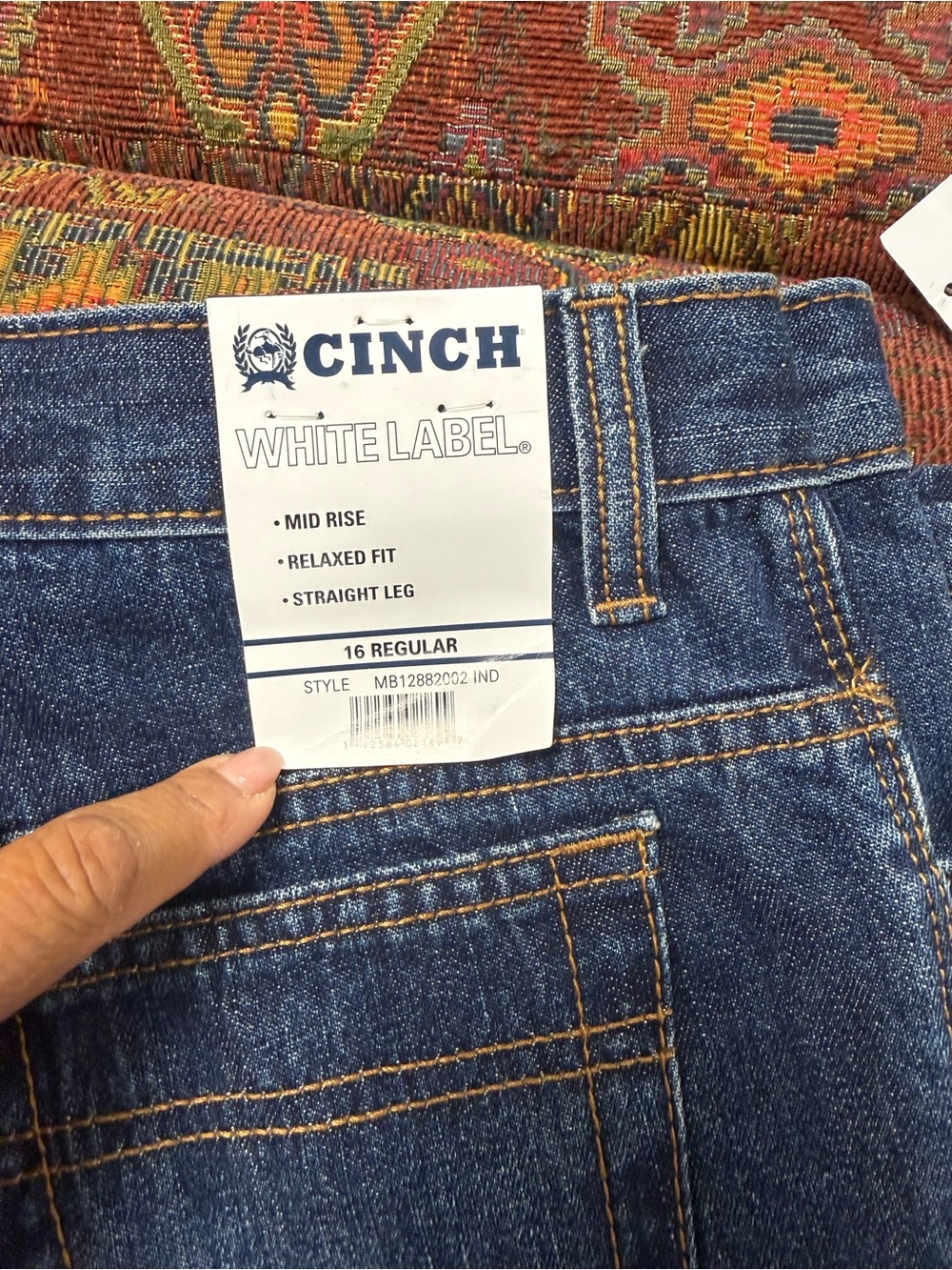 Cinch Big Boys (16) Straight Jeans in Dark Blue Denim - Picture 3 of 4